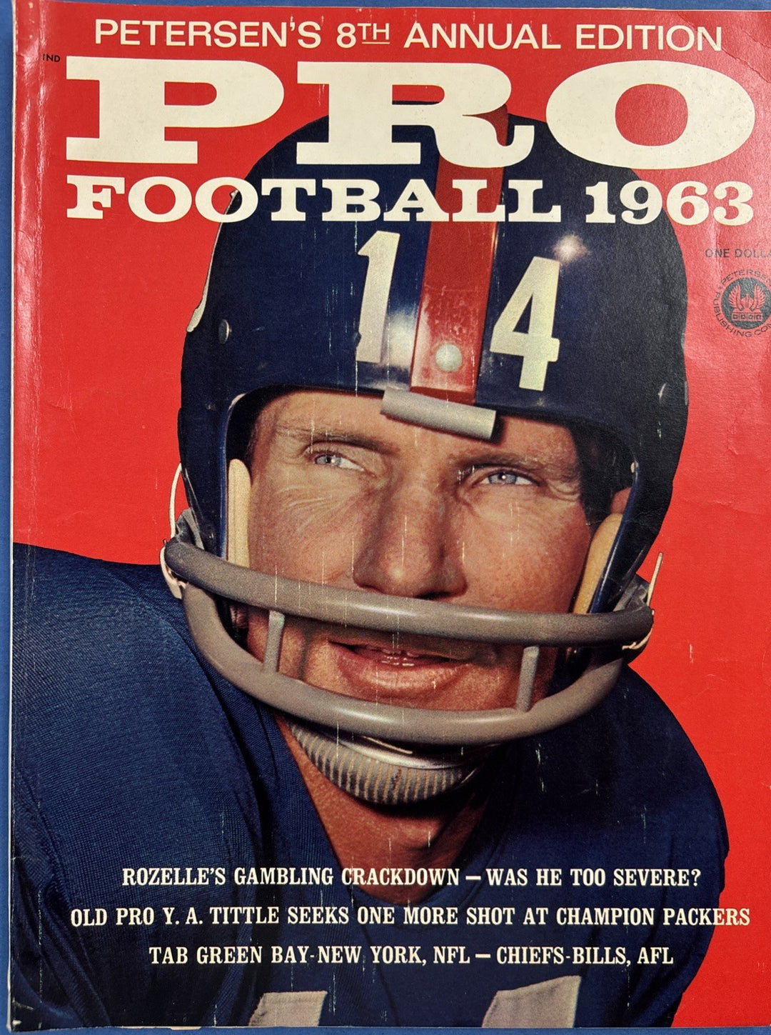 1963 Petersen's Annual Pro Football Magazine Y.A. Tittle NY Giants Cover