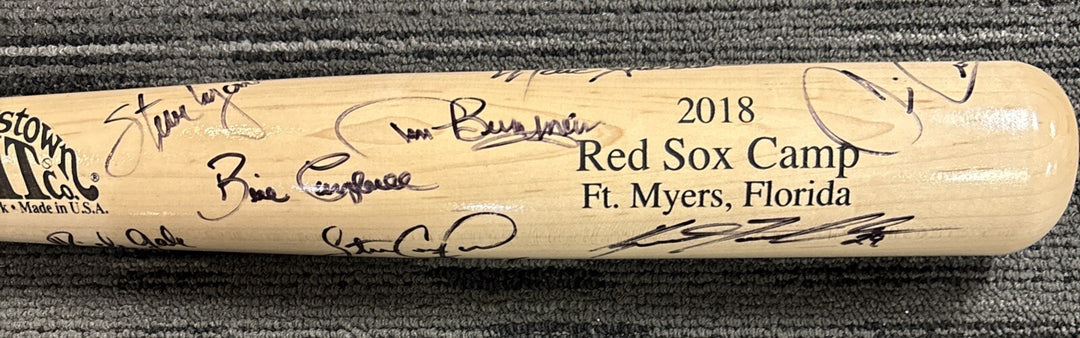 2018 Red Sox Fantasy Camp Signed Baseball Bat Campbell Lyons Stanley Bell Etc.