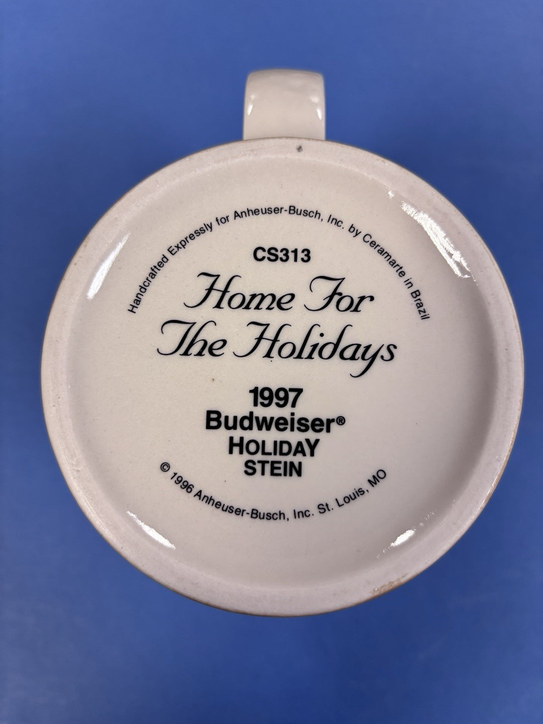 1997 Budweiser Holiday Christmas Stein Mug Collector Series