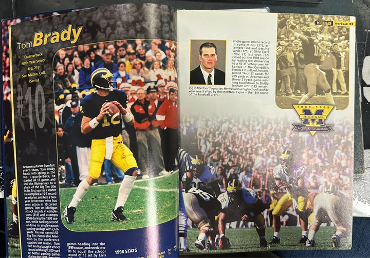 1999 University of Michigan Football Yearbook Tom Brady
