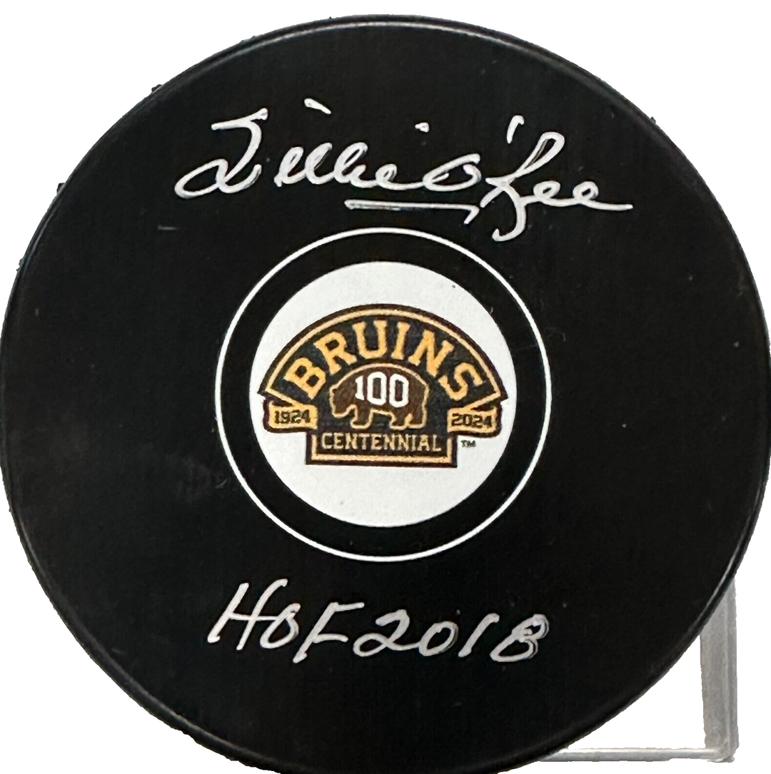 Willie O’Ree Autographed Boston Bruins 100th Anniversary Hockey Puck W/ HOF 2018