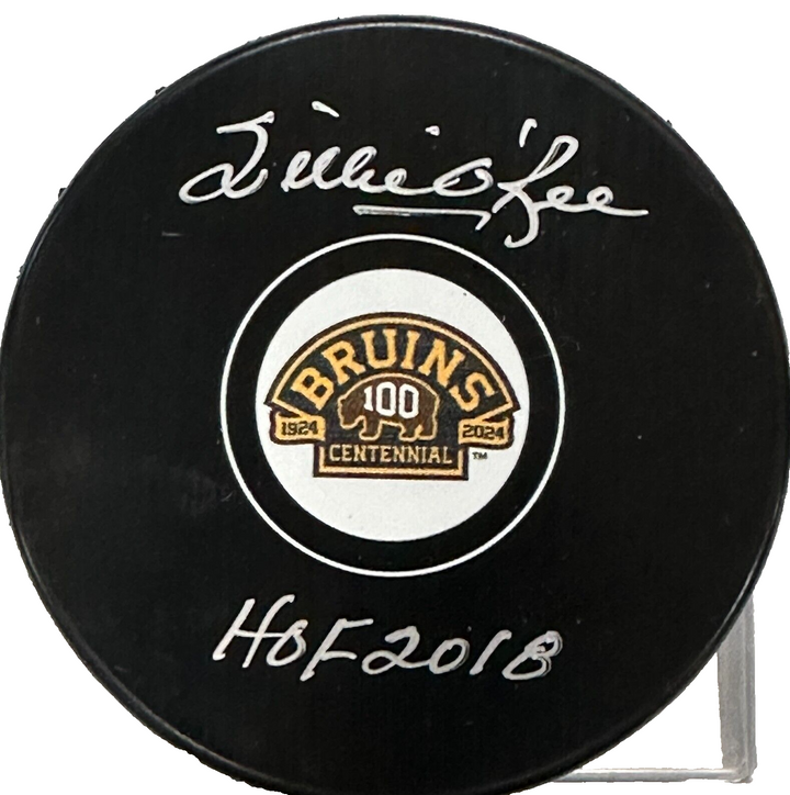 Willie O’Ree Autographed Boston Bruins 100th Anniversary Hockey Puck W/ HOF 2018
