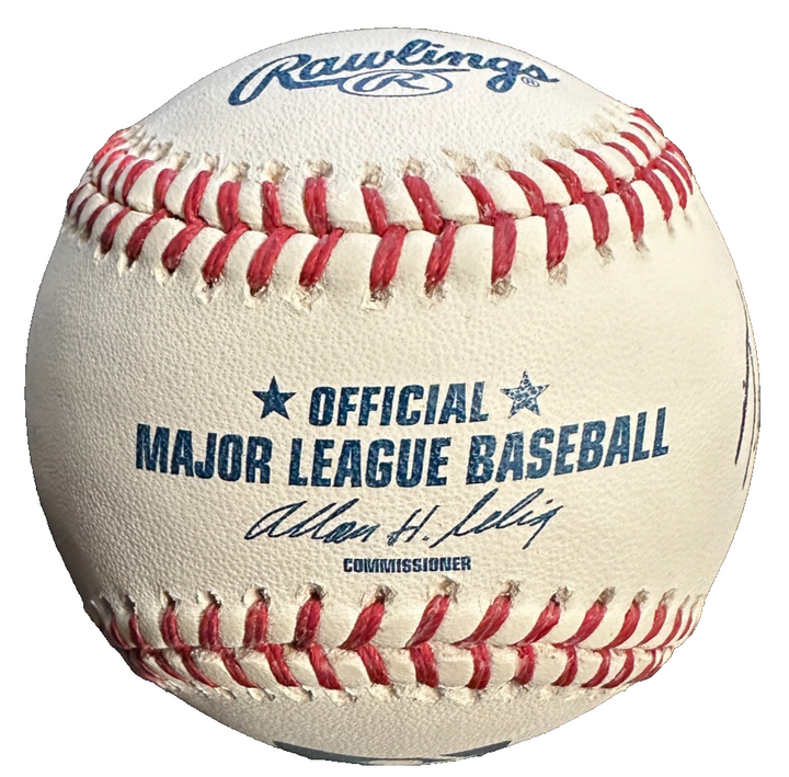 Ted Cox Autographed Official Major League Baseball W/ 6 for 6 MLR Insc Red Sox
