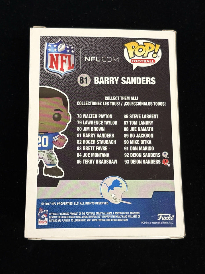 2018 Funko Pop Football Barry Sanders #81 Detroit Lions