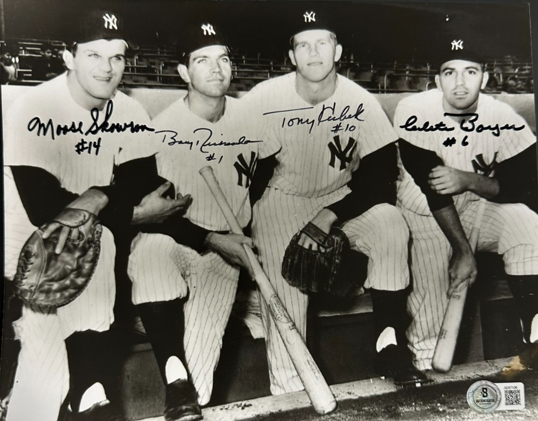 Skowron Kubek Richardson & Boyer Autographed 8x10 Photo New York Yankees BAS