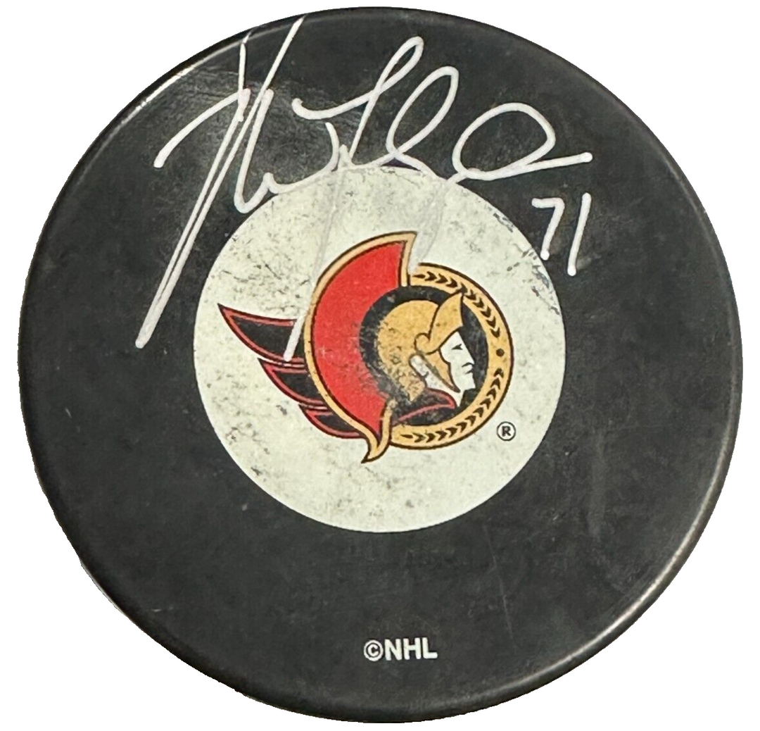 Nick Foligno Autographed Ottawa Senators Hockey Puck NHL