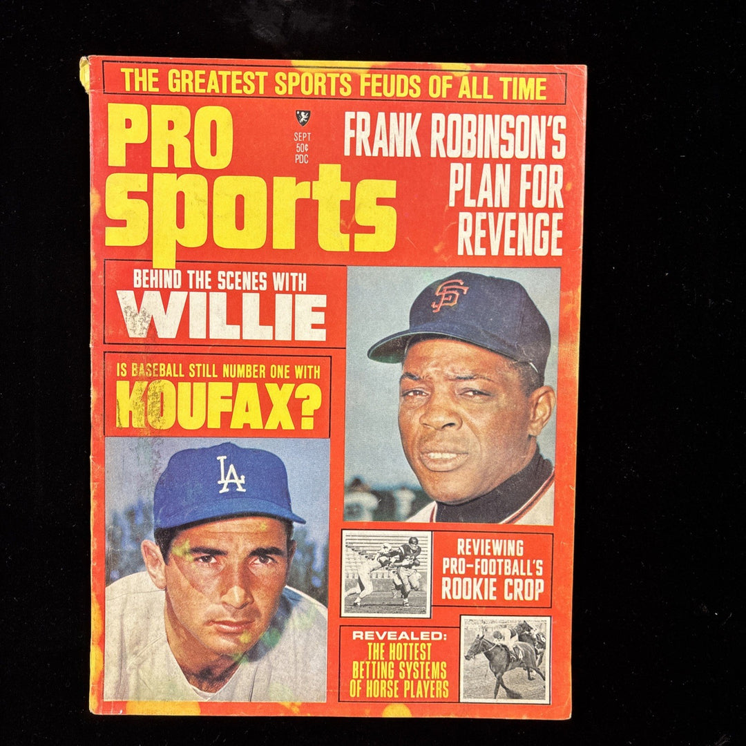 September 1966 Pro Sports Magazine Willie Mays / Sandy Koufax Cover