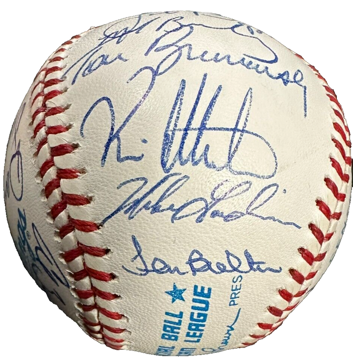 1991 Boston Red Sox Team Autographed Baseball Clemens Boggs Boddicker