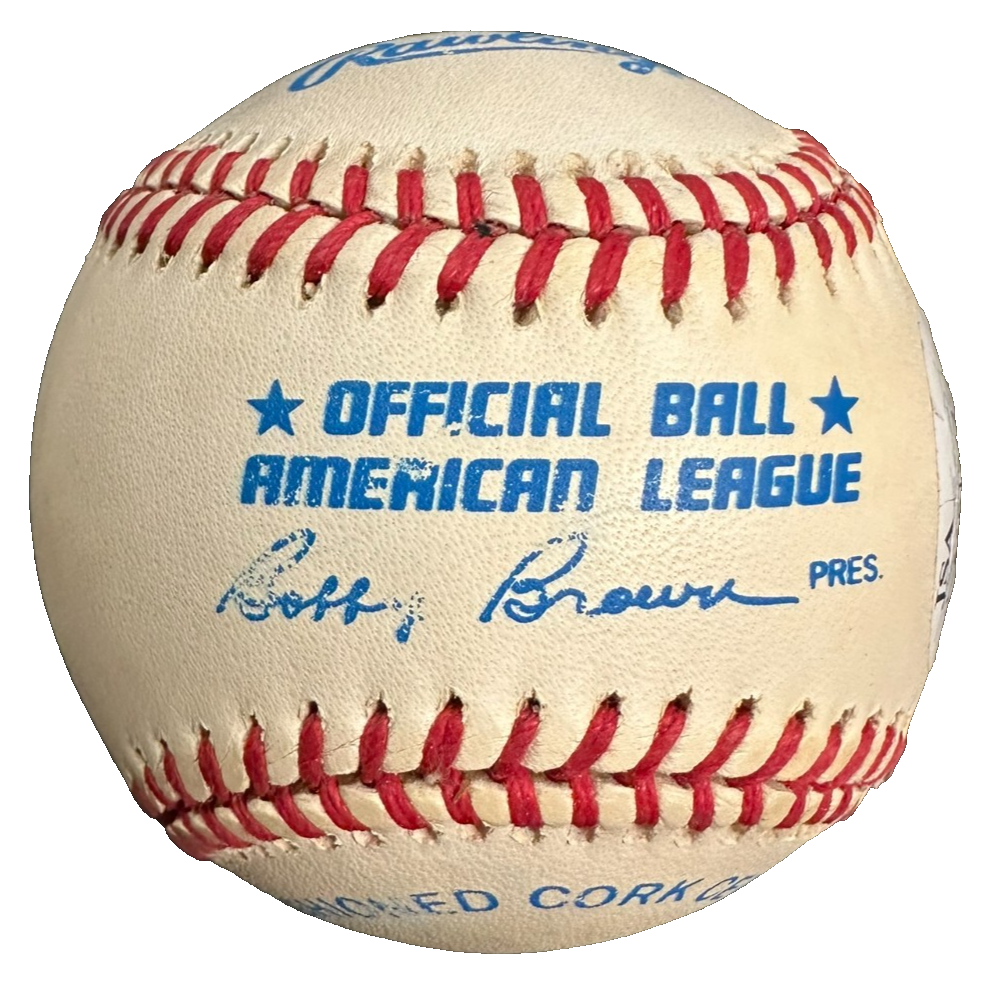 Enos Slaughter Autographed Official American League Baseball HOF Cardinals