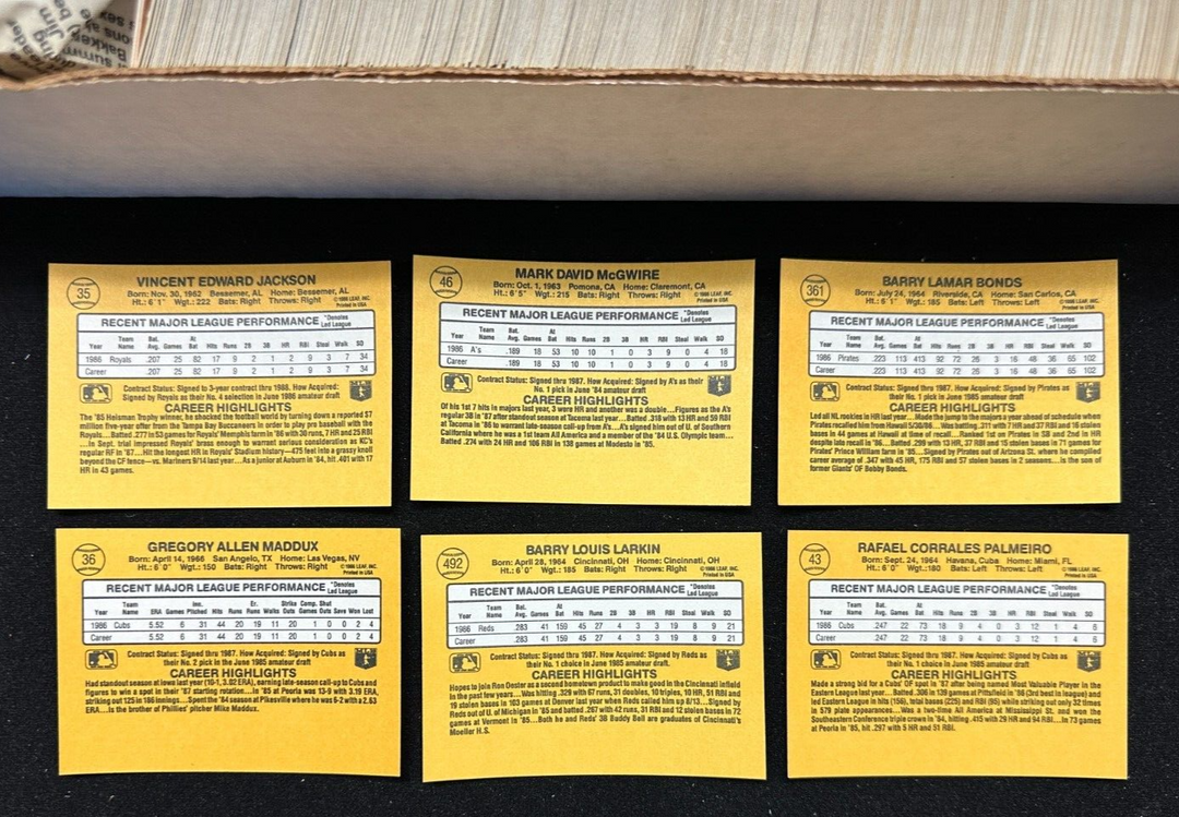 1987 Donruss Baseball Complete Set 1-660 Bonds Maddux McGwire NM-MT+
