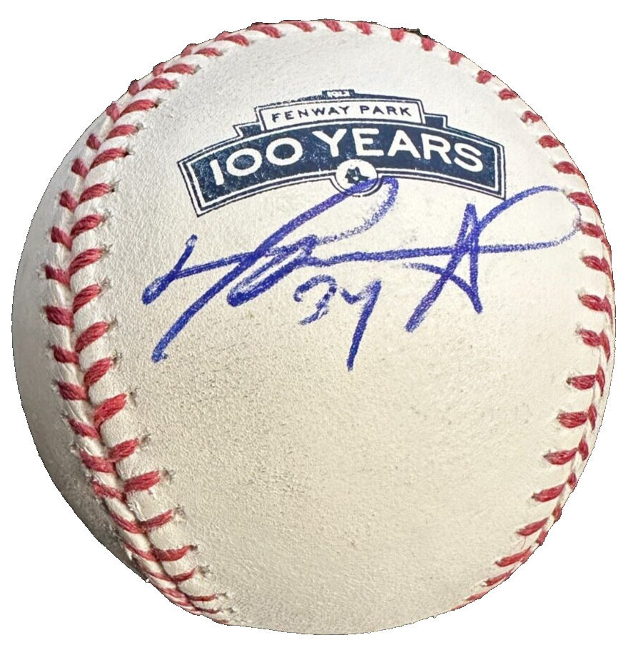 David Ortiz Autographed Fenway Park 100th Anniversary Baseball BAS Red Sox