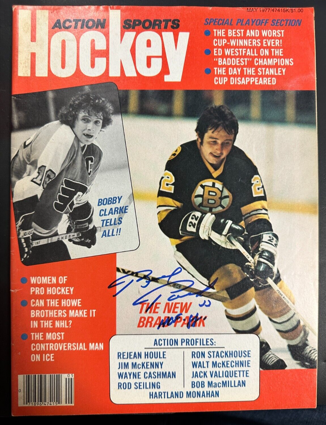 Brad Park Autographed May 1977 Action Sports Hockey W/ HOF 88