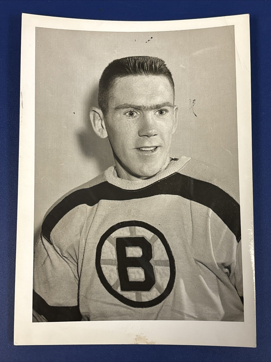 1950’s Leo Labine Original Boston Bruins Associated Press Wire Photo 7x9