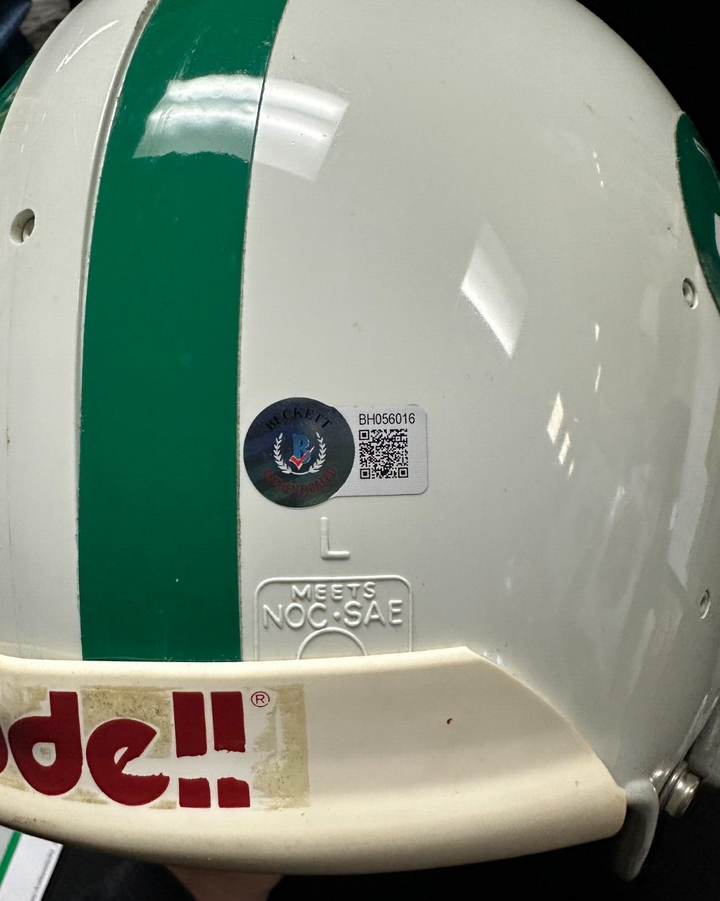 Joe Namath Signed New York Jets Helmet W/ Good Luck & Go Jets & Broadway Joe BAS