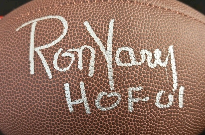 Ron Yary Signed HOF Inscribed Wilson NFL Bronze Series Football Schwartz COA