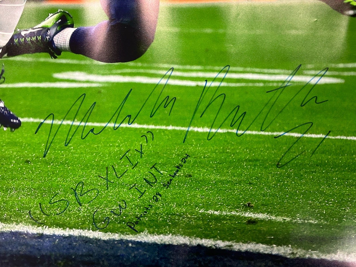 Malcom Butler Signed 50x60 Super Bowl XLIX Interception Photo W/ Inscriptions