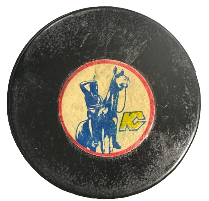 1974-76 Kansas City Scouts Art Ross Tyer Converse Official Game Used Puck NHL