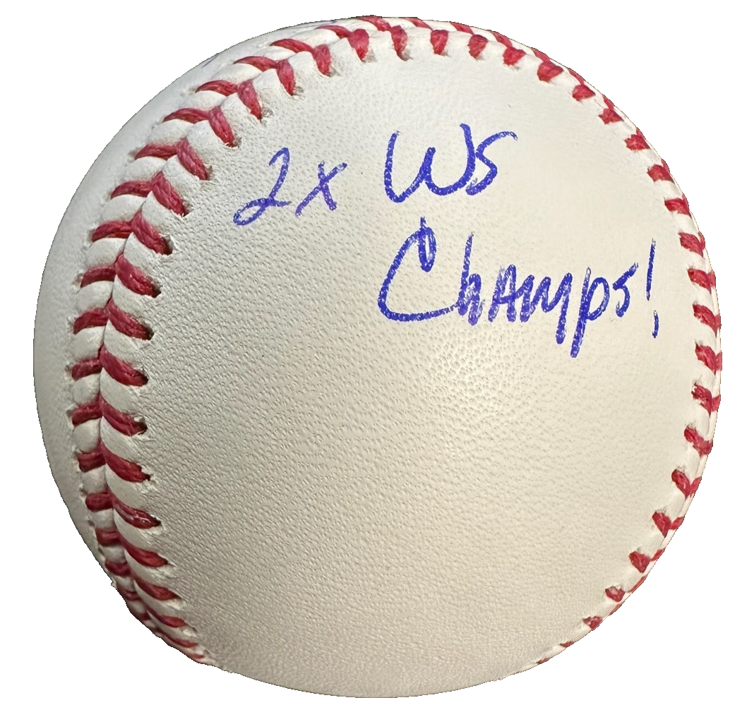 Doug Mirabelli Autographed OML Baseball W/ 2x WS Champs Insc Red Sox