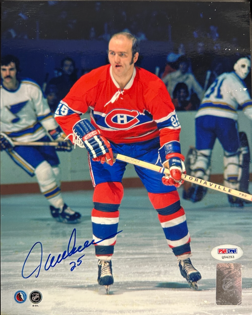 Jacques Lemarie Autographed Montreal Canadiens 8x10 Photo NHL PSA