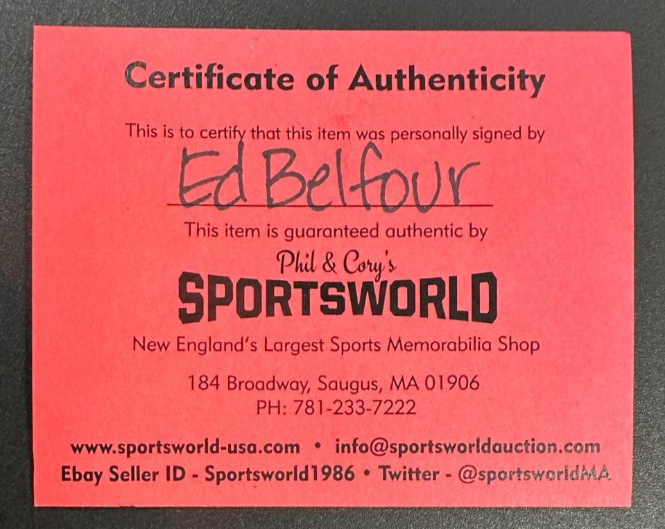 Ed Belfour Autographed Chicago Blackhawks Hockey Puck NHL