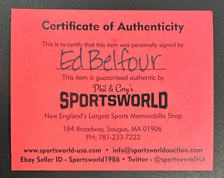 Ed Belfour Autographed Chicago Blackhawks Hockey Puck NHL