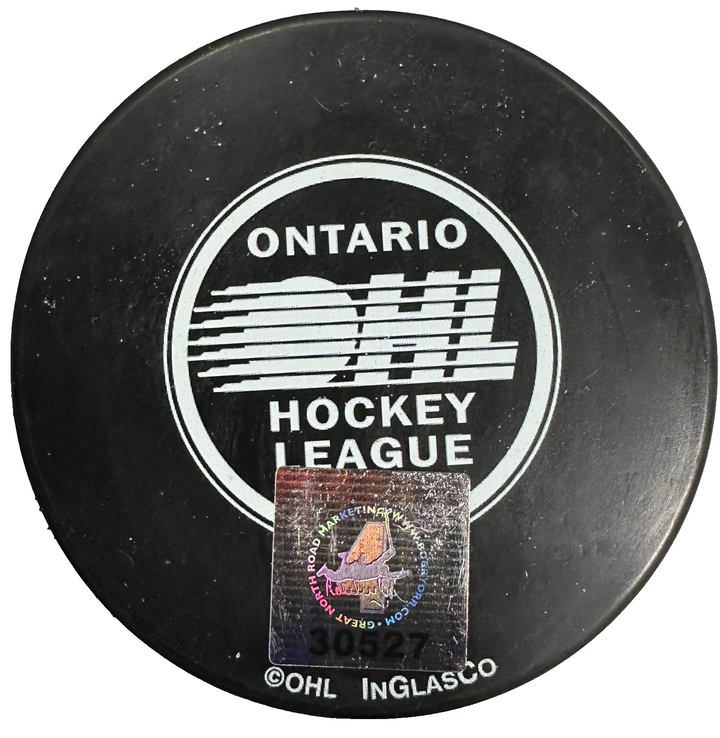 Bobby Orr Autographed Oshawa Generals Puck W/ 1962-1966 Insc GNR /144
