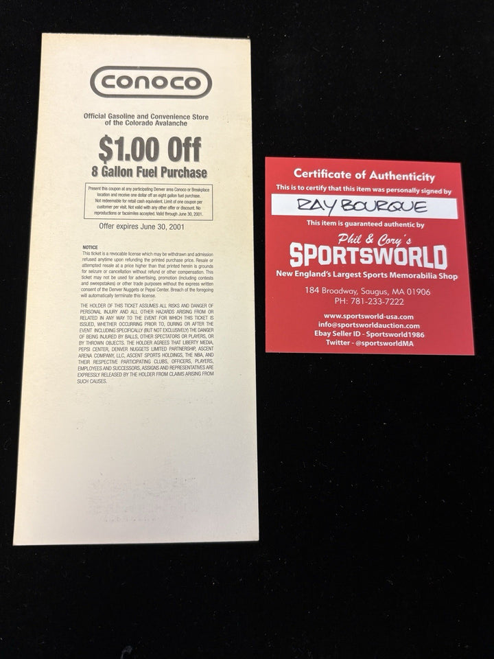 Ray Bourque Signed Stanley Cup Finals Game 5 Ticket Sportsworld COA Avalanche