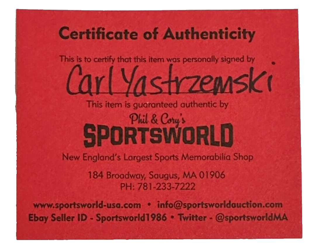 Carl Yastrzemski Signed Fenway Park 100th Anniversary Baseball W HOF 89 TC 1967