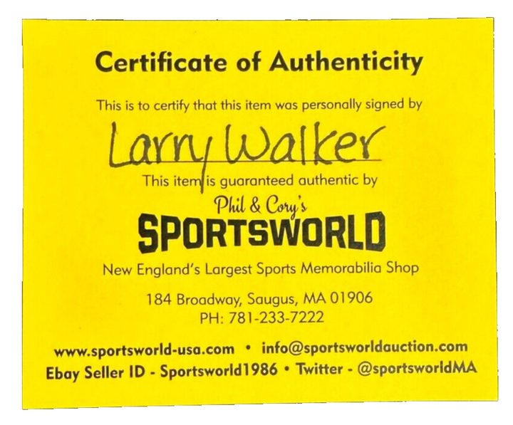 Larry Walker Autographed Official Major League Baseball HOF Rockies