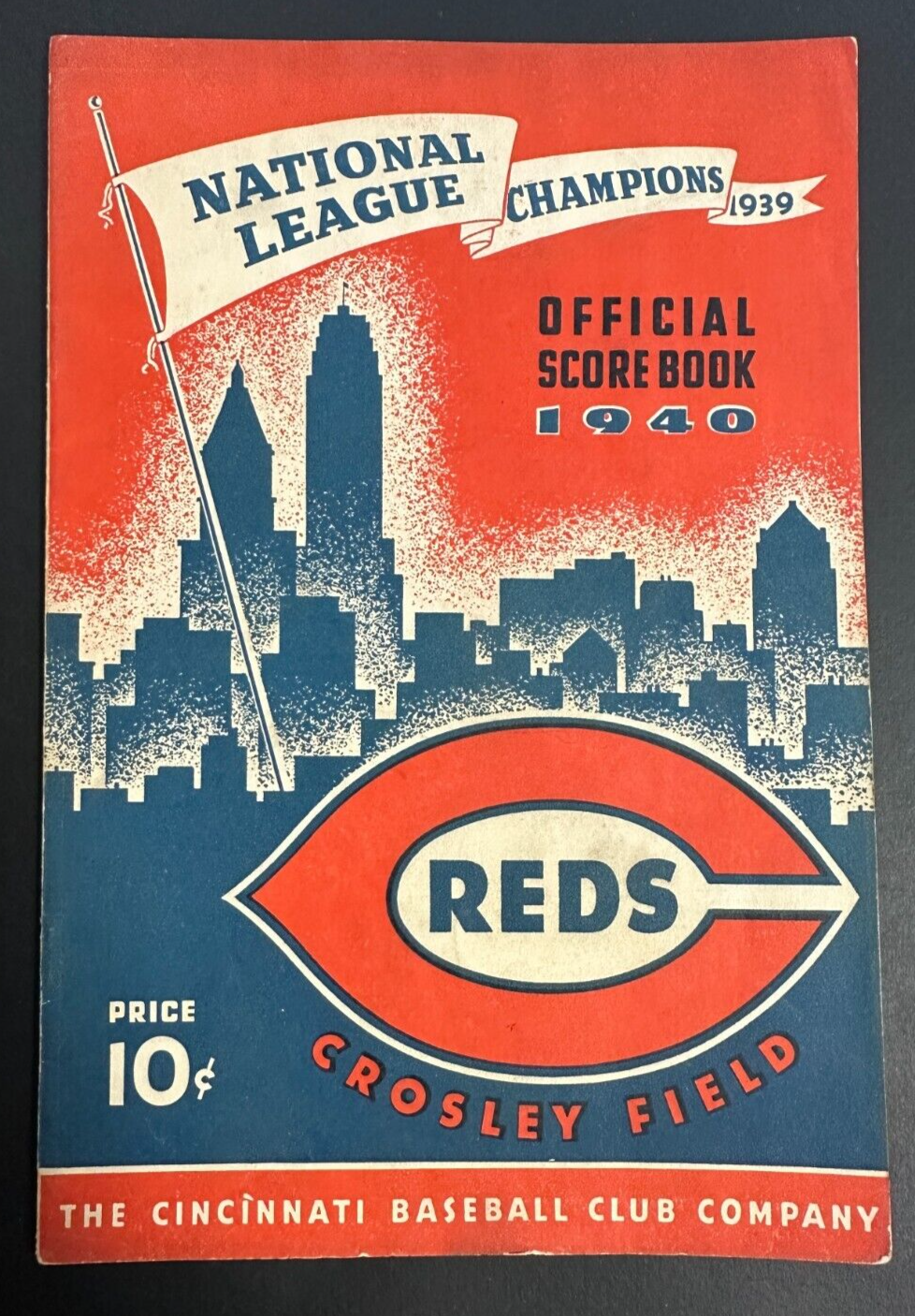 Sept 10, 1940 Cincinnati Reds & Chicago Cubs Program Scored 2-1 Reds