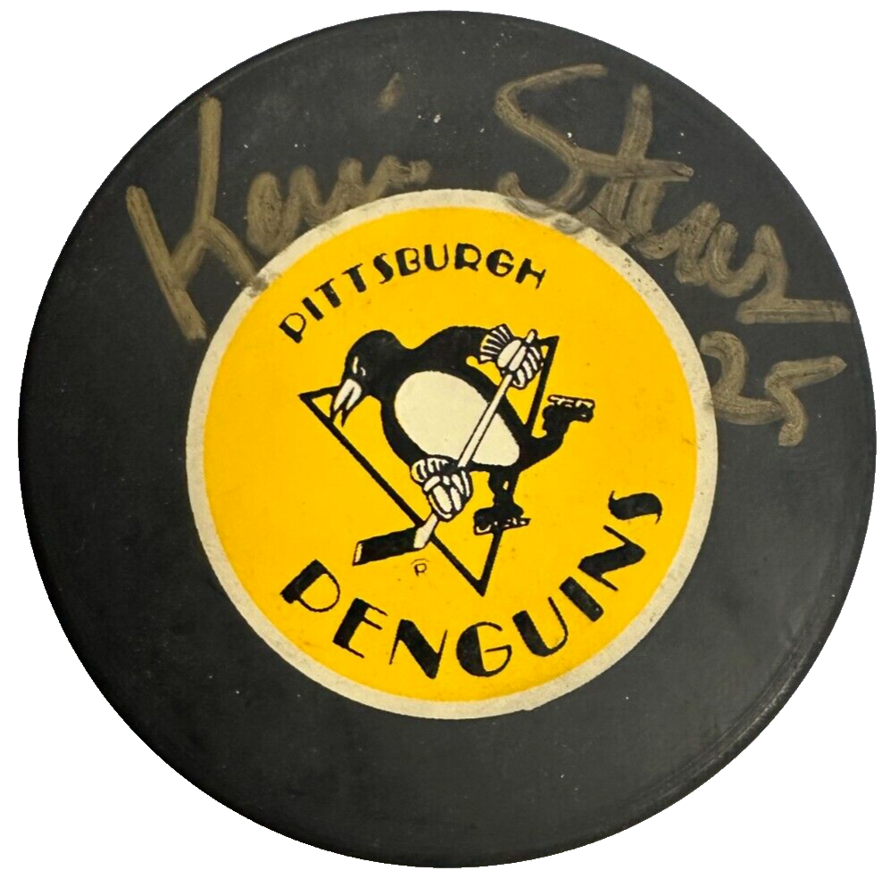 Kevin Stevens Autographed Pittsburgh Penguins Hockey Puck BAS