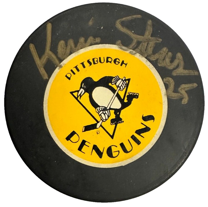Kevin Stevens Autographed Pittsburgh Penguins Hockey Puck BAS