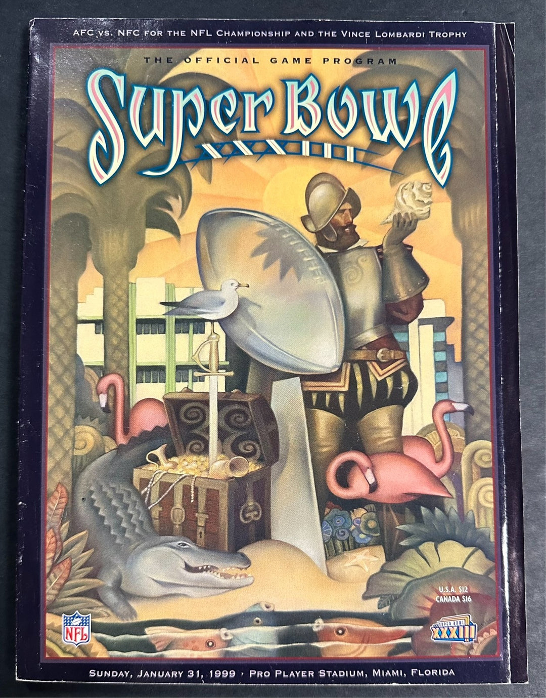 1999 Super Bowl XXXIII Football Program Denver Broncos Vs Atlanta Falcons