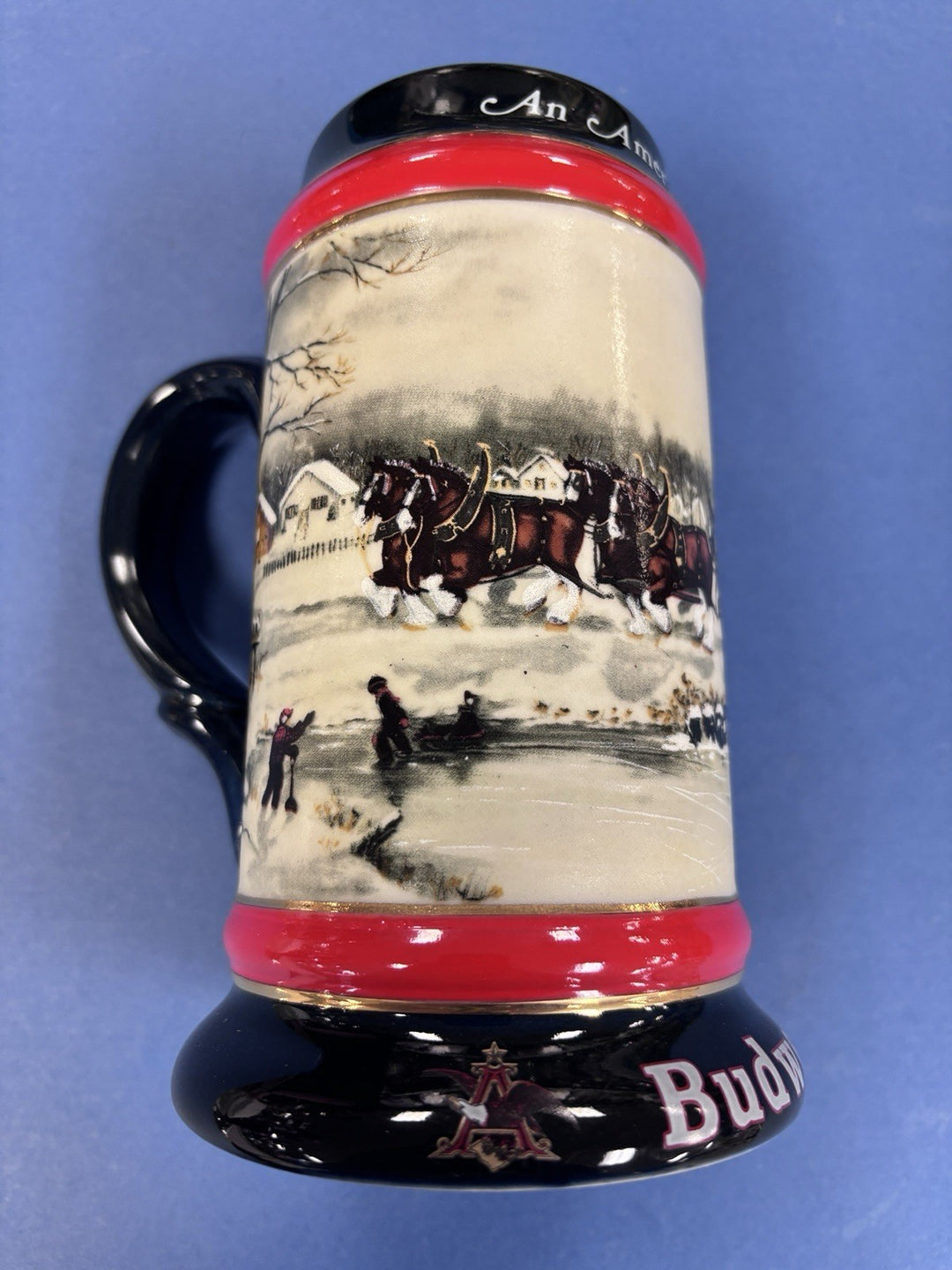 1990 Budweiser Holiday Christmas Stein Mug Collector Series