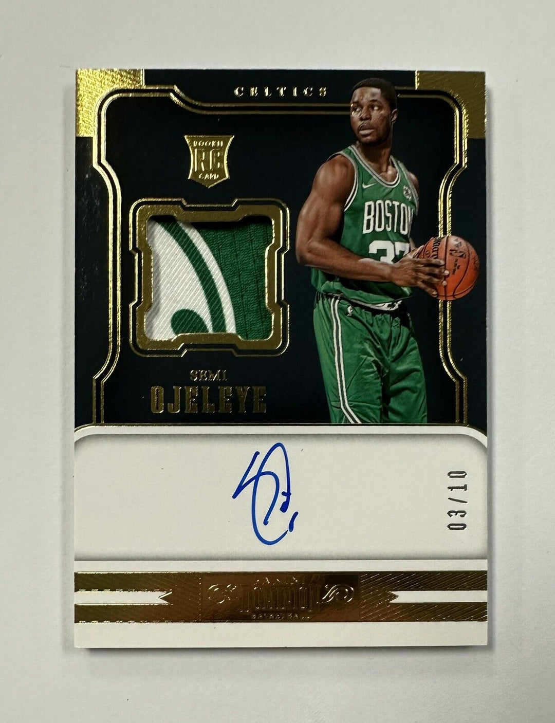 2017-18 Panini Dominion Semi Ojeleye Gold RPA 3/10 GE Patch