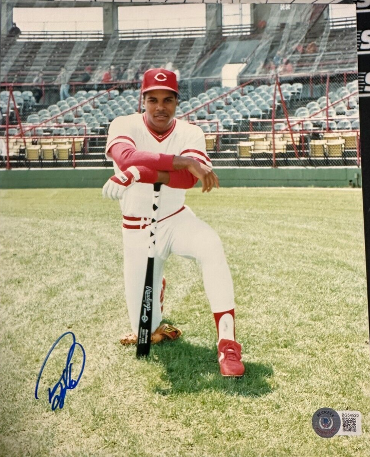 Barry Larkin Autographed Cincinnati Reds 8x10 Photo BAS HOF