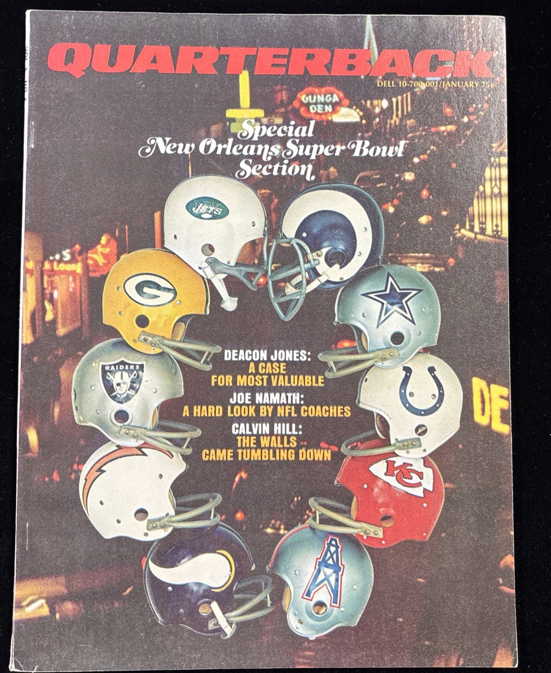January 1970 Quarterback Magazine Deacon Jones / Joe Namath / Calvin Hill