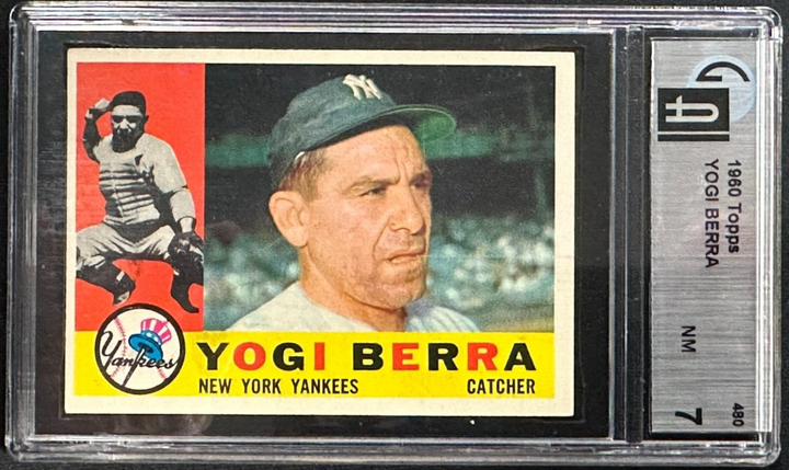 1960 Topps Yogi Berra Card GAI 7 NM HOF New York Yankees