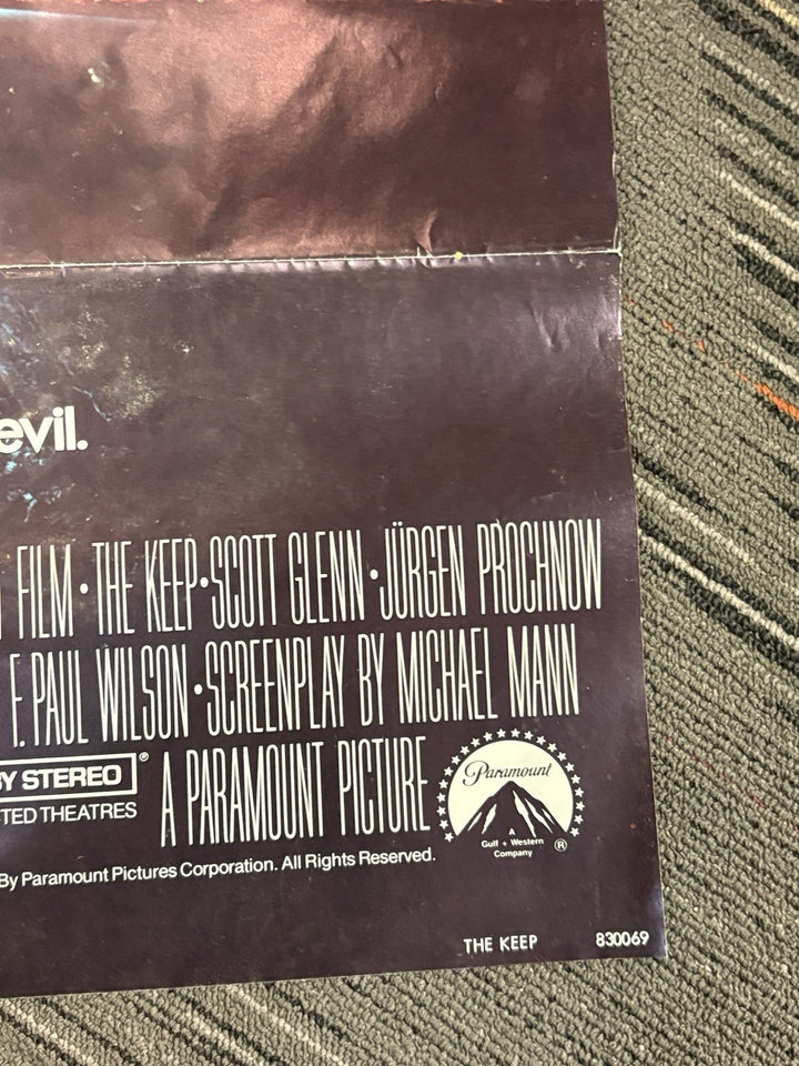 The Keep 27x41 Folded Original Movie Poster 1983 Scott Glenn Ian McKellen