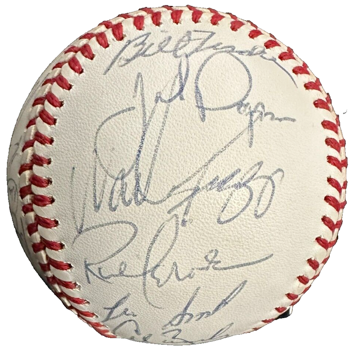 1989 Boston Red Sox Team Autographed Baseball Clemens Boggs Rice Smith