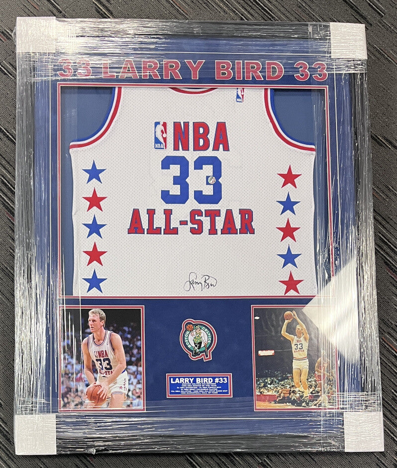 Larry Bird Signed Framed All Star Jersey Bird Holo Boston Celtics HOF