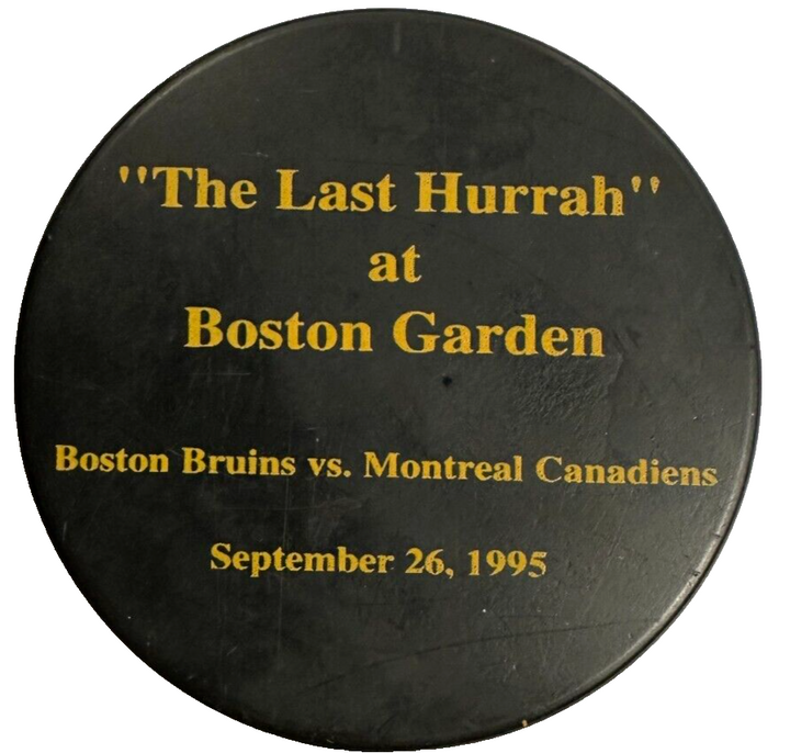 John Bucyk Autographed Boston Bruins Last Hurrah Puck HOF NHL