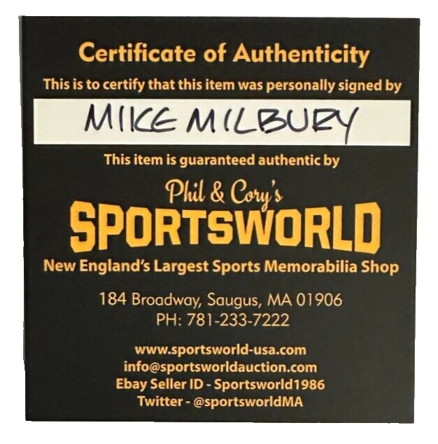 Mike Milbury Autographed Boston Bruins Hockey Puck NHL