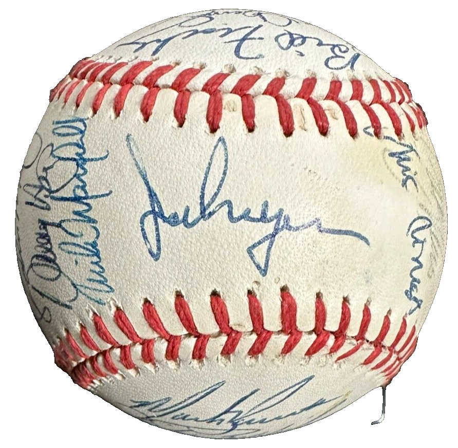 1990 Boston Red Sox Team Autographed Baseball Clemens Boggs Boddicker