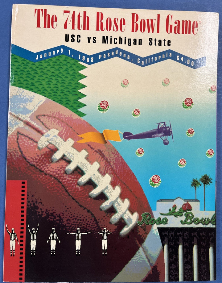74th Rose Bowl Football Program Michigan State MSU vs USC 1987
