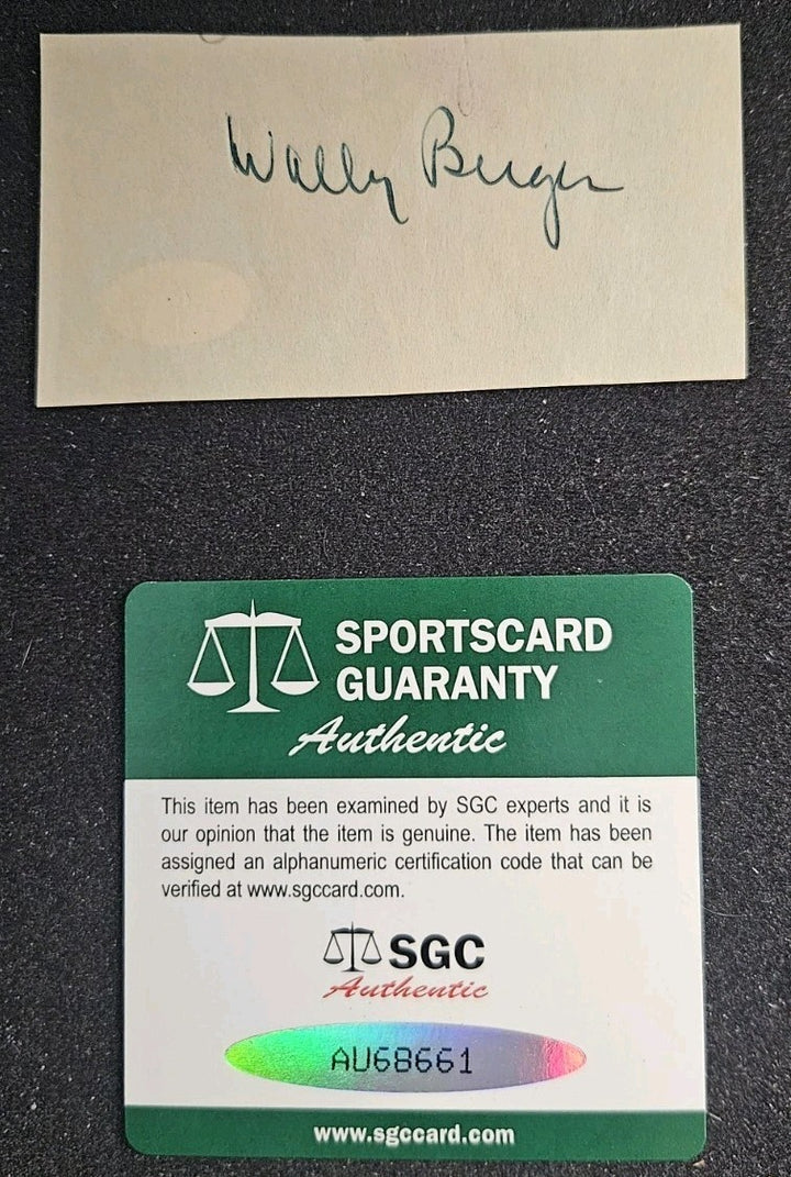 Wally Berger Autographed Cut SGC Boston Braves