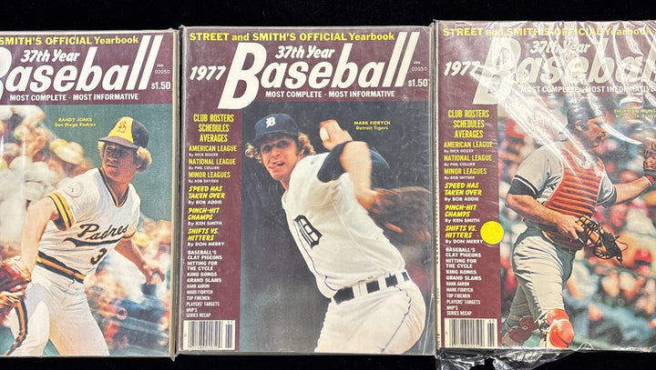 3 Street & Smith Yearbooks 1977 Baseball Randy Jones Mark Fidrych Thurman Munson