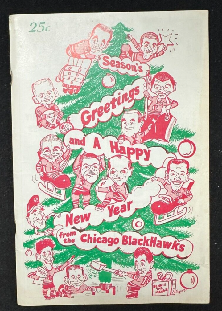 Dec 25, 1967 Chicago Blackhawks & Montreal Canadiens Program NHL