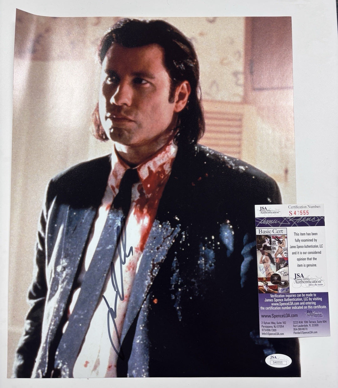 John Travolta Signed 11x14 Photo Pulp Fiction JSA James Spence COA