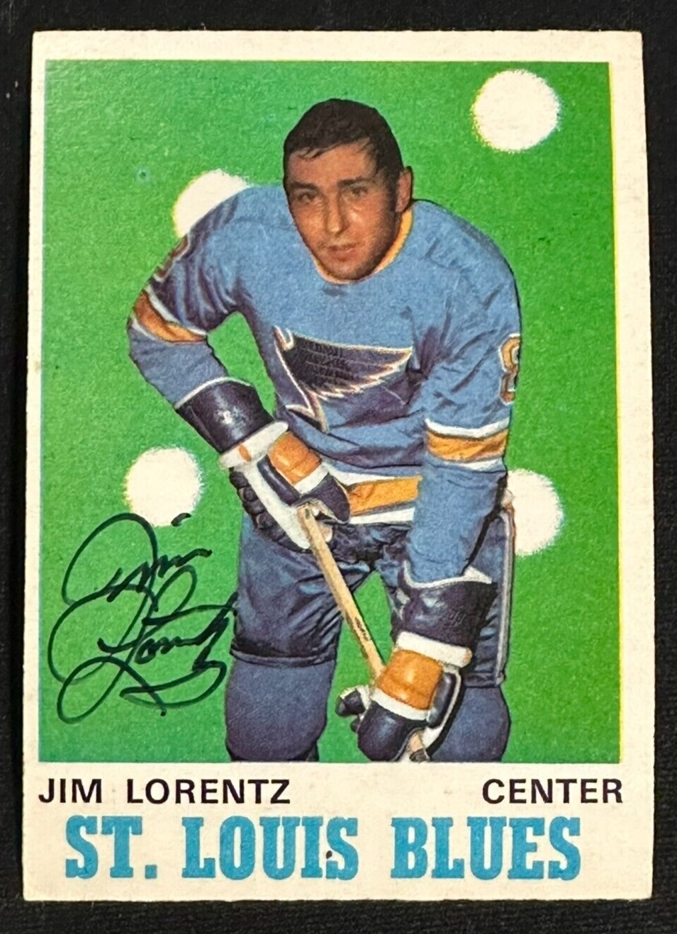 Jim Lorentz Autographed 1970-71 O-PEE-CHEE Rookie Card RC #209 St. Louis Blues